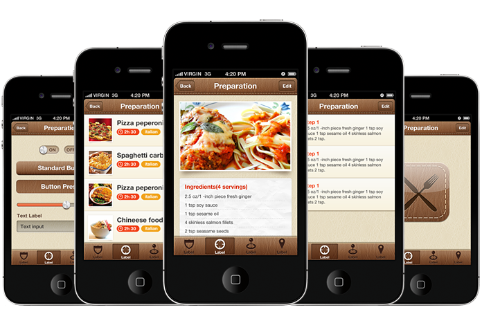 Food app design template full