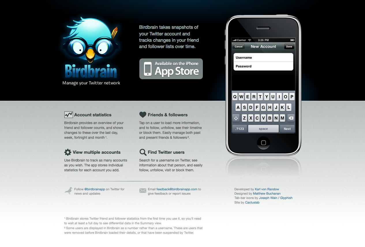 Birdbrain iphone application
