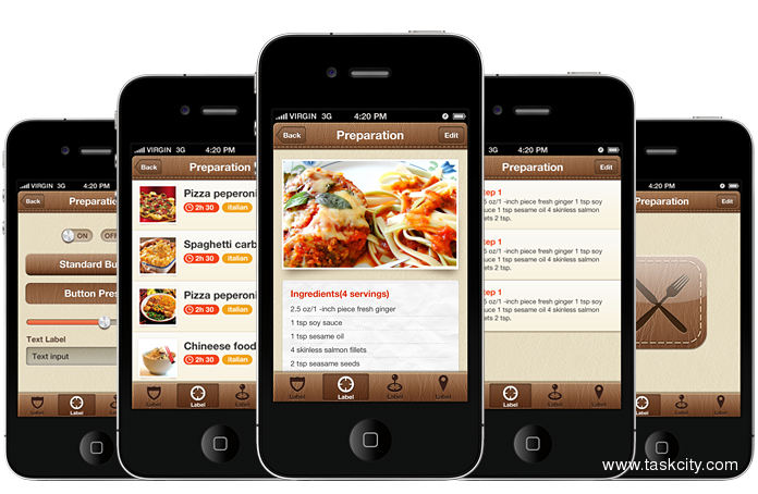Food app design template full